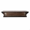 Homeroots 23 in. Black Wash Floating Wall Shelf 397784